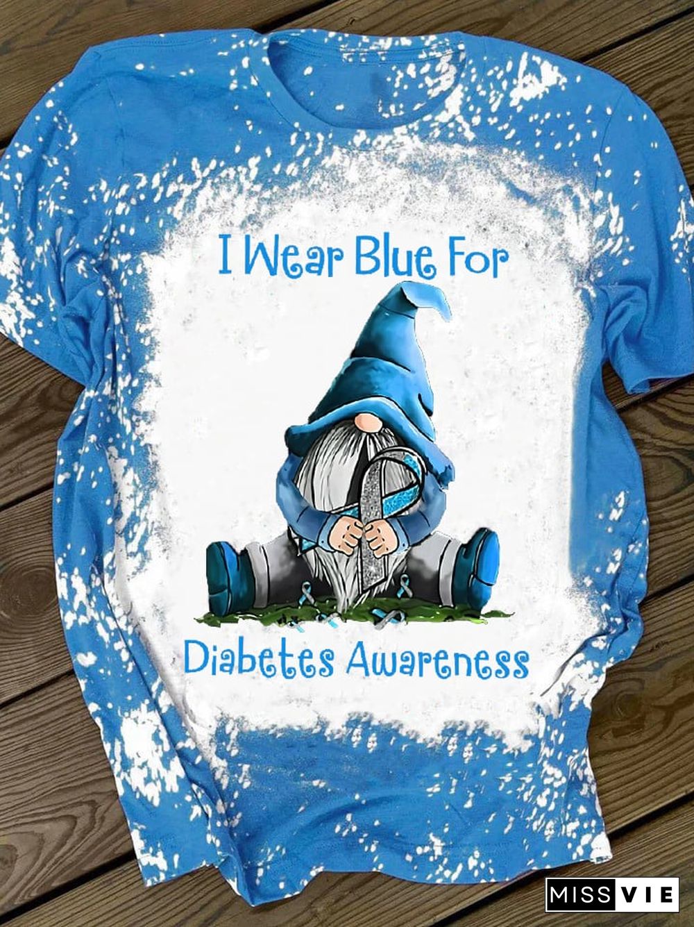 Women's I Wear Blue For Diabetes Awareness Printed T-Shirt