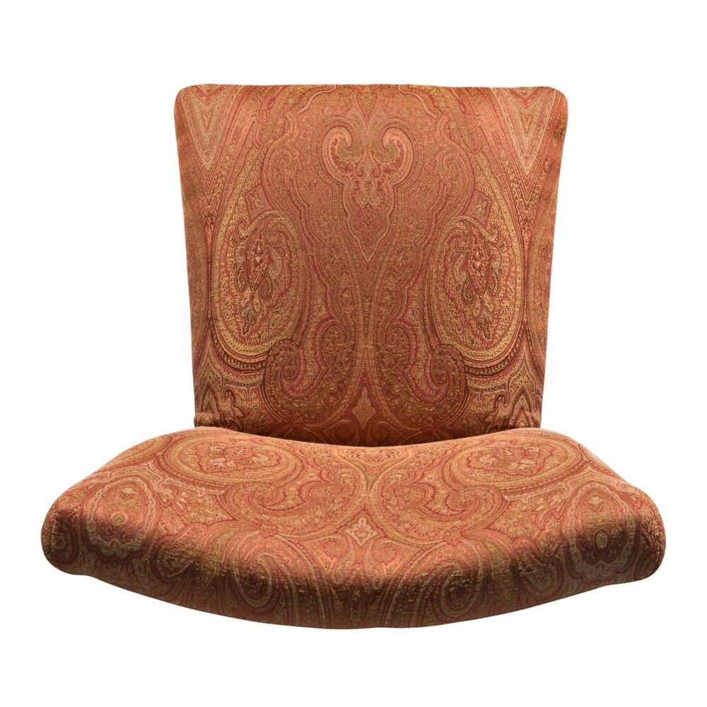 HomePop Parsons Red/Gold Damask Dining Chair