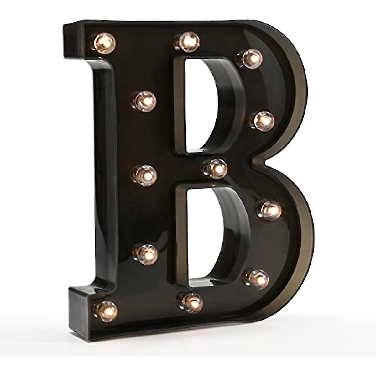 Light Up Black Alphabet Marquee Letters Led Lights Sign For Night Light Home Bar Christmas Lamp Birthday Party Wedding Decoration B