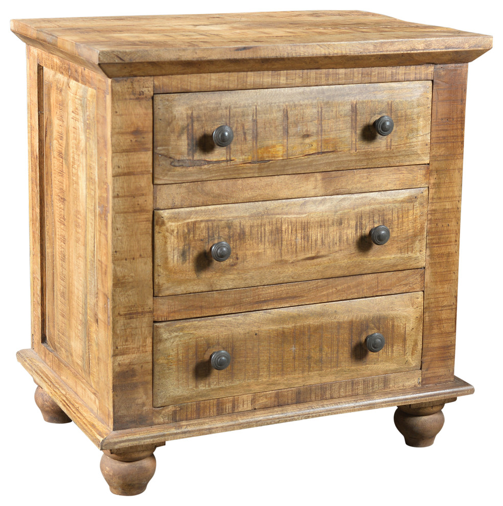 Golden Side Table  3 Drawer   Traditional   Side Tables And End Tables  Houzz