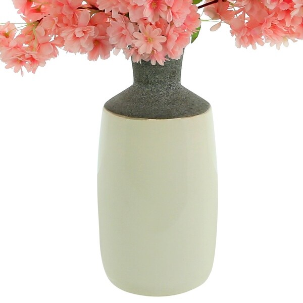 Cherry Blossom Florals in a Ceramic Vase