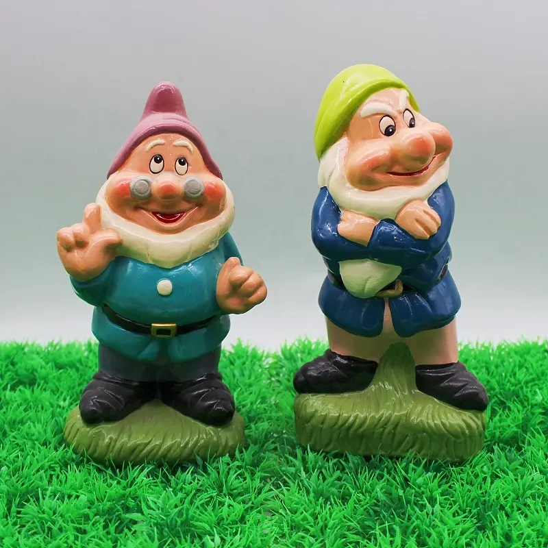 garden supplies wholesales Custom Cute Gnome Set Dolls seven dwarfs glazed Ornament Idea for home garden decoration