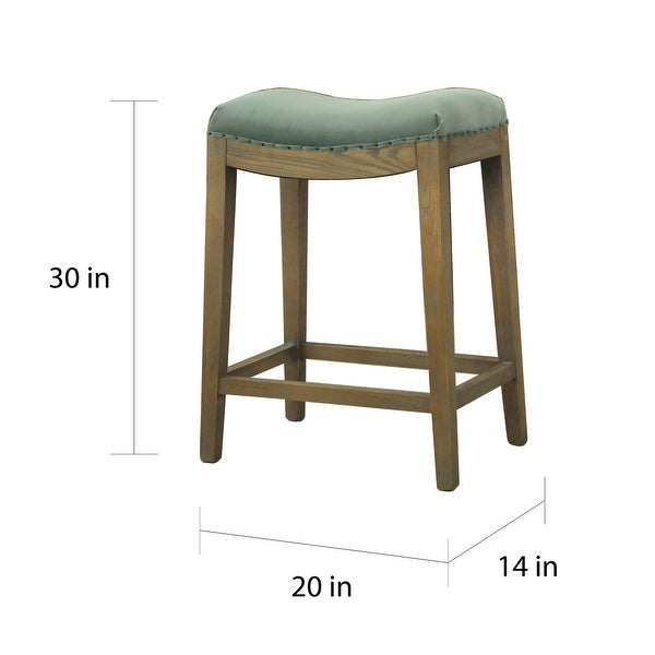 Carbon Loft Batson Blue Velvet French Style Bar Stool (Set of 2)