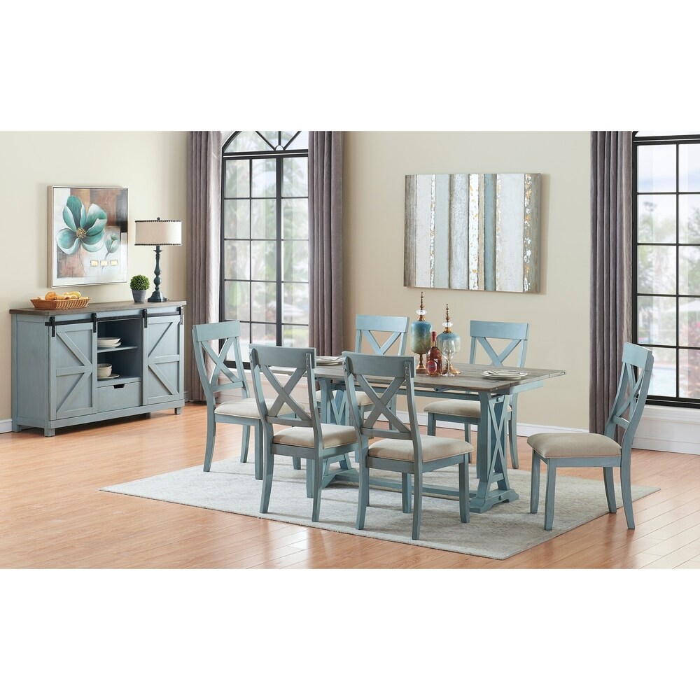 Somette Bar Harbor Blue Fold Out Console Table