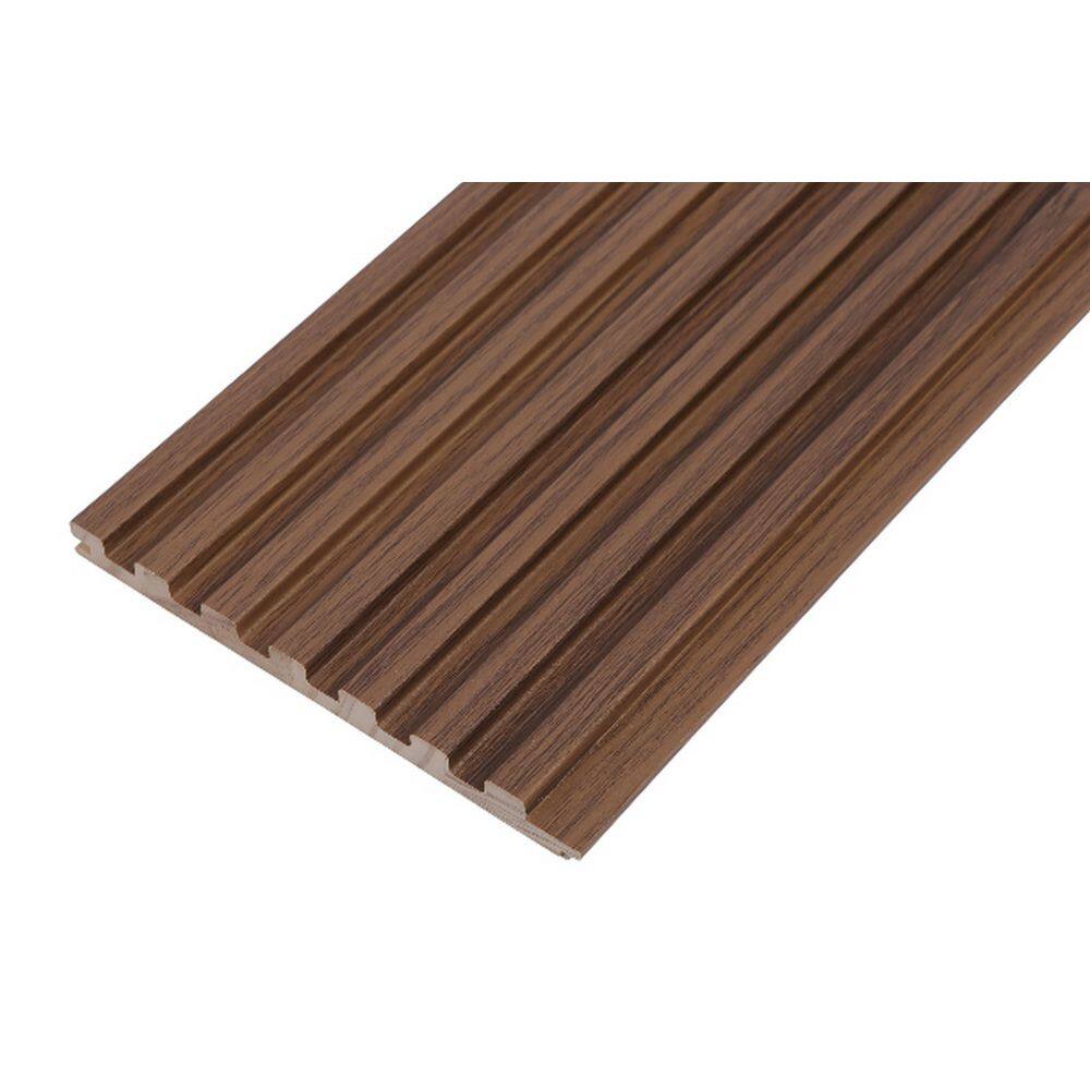 Ejoy 106 in. x 6 in x 0.5 in. Solid Wood Wall 7 Grid Cladding Siding Board in Light Chestnut Color (Set of 4-Piece) CladdingPanel_WC7G_31