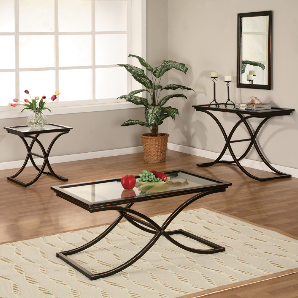 Serafine Cocktail Table Black   Transitional   Coffee Tables   by Shop Chimney  Houzz