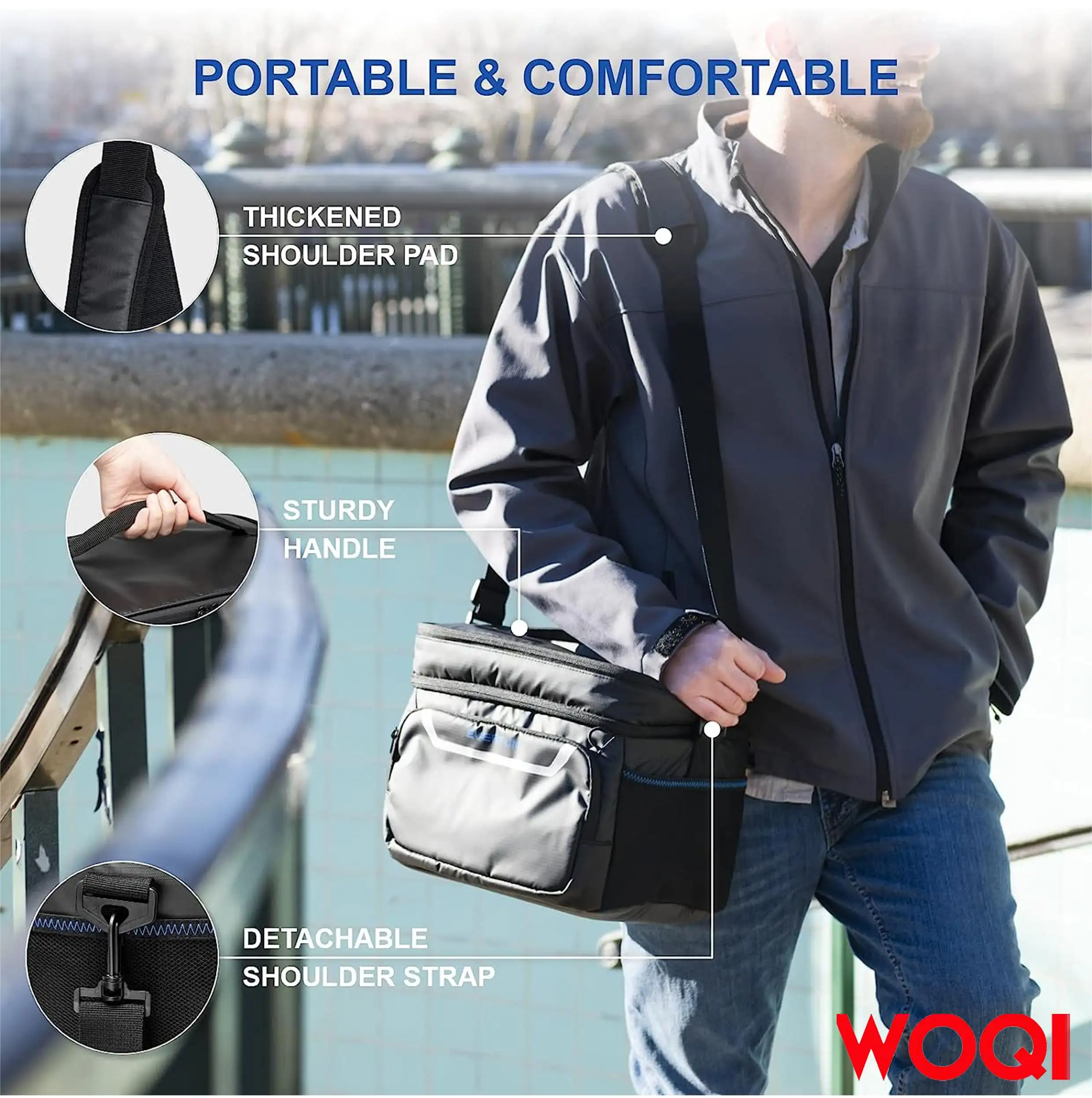 WOQI small refrigerated and insulated box   double compartment  reusable  waterproof  leak proof  travel  work  picnic