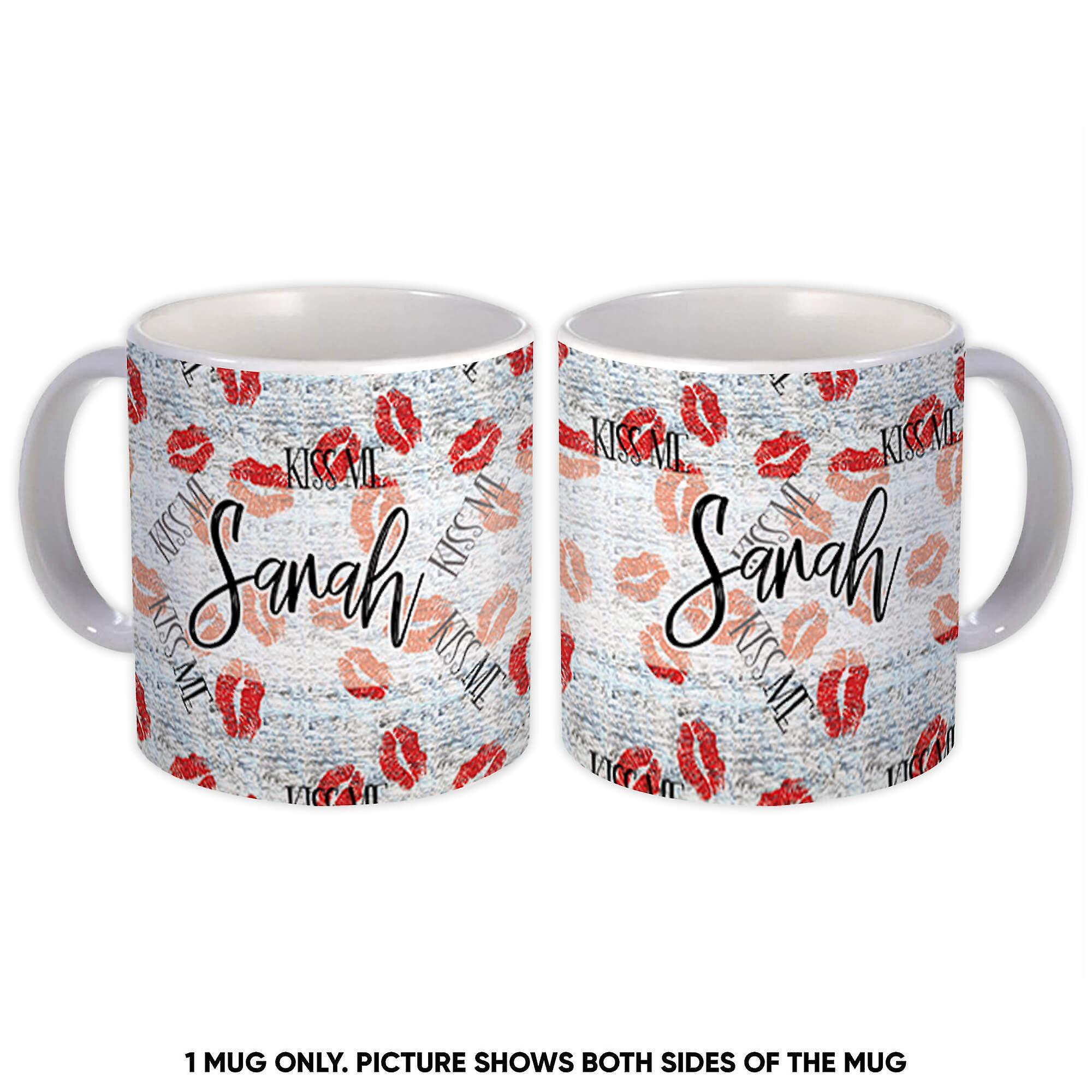 Gift Mug: Kiss Me Lips Print Pattern