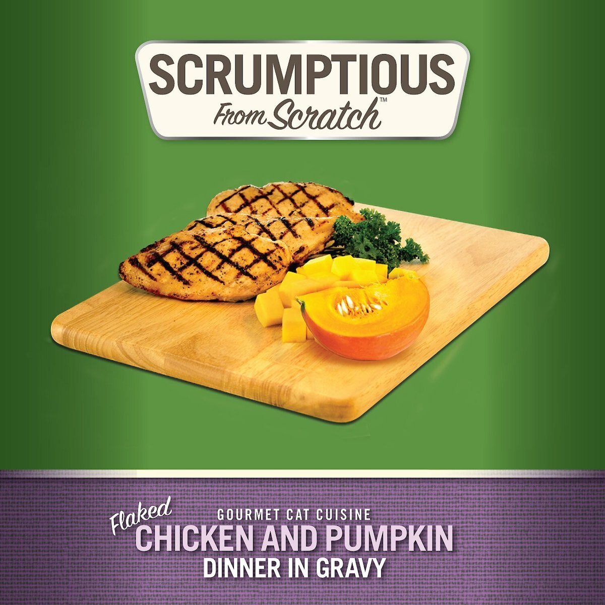 Scrumptious From Scratch Chicken and Pumpkin Dinner In Gravy Canned Cat Food， 2.8-oz， case of 12