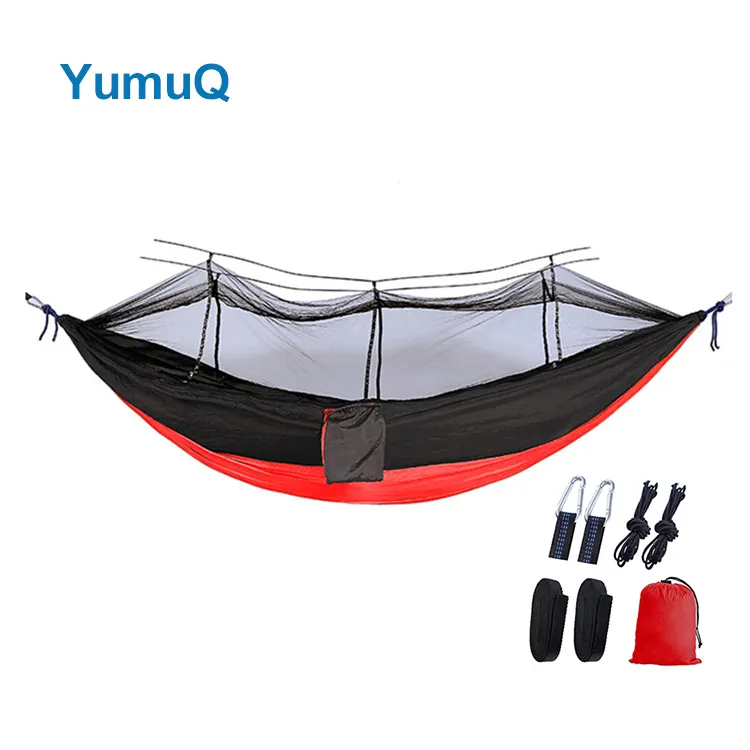 YumuQ 12 Colors Double Camping Hammock Bug With Mosquito Net And Rain Fly Outdoor For Outside