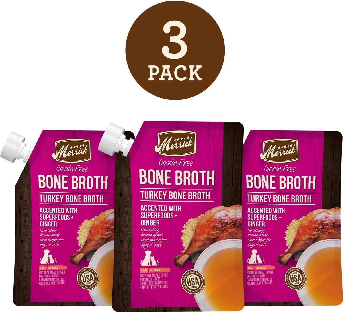 Merrick Turkey Bone Broth Grain-Free Wet Dog Food Topper