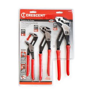 Crescent Z2 K9 Straight Jaw Dipped Handle Tongue and Groove Plier Set (3-Piece) RTZ2SET3