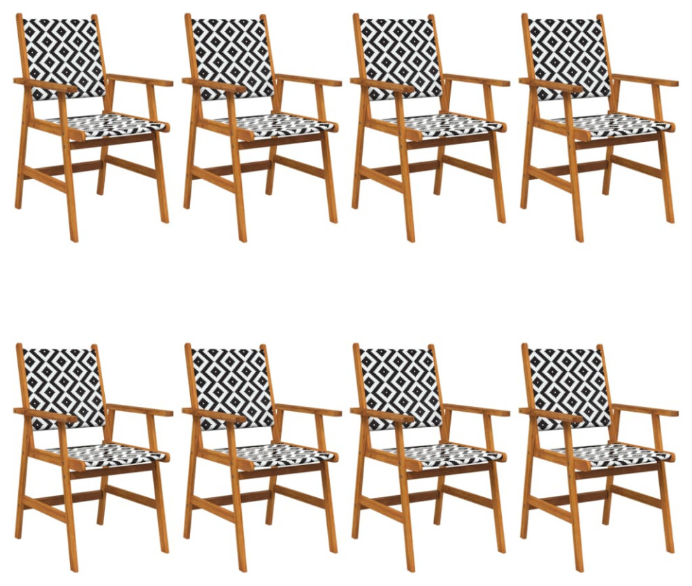 vidaXL Patio Chairs 2 Pcs Patio Dining Chair with Armrest Solid Wood Acacia   Southwestern   Outdoor Dining Chairs   by vidaXL LLC  Houzz