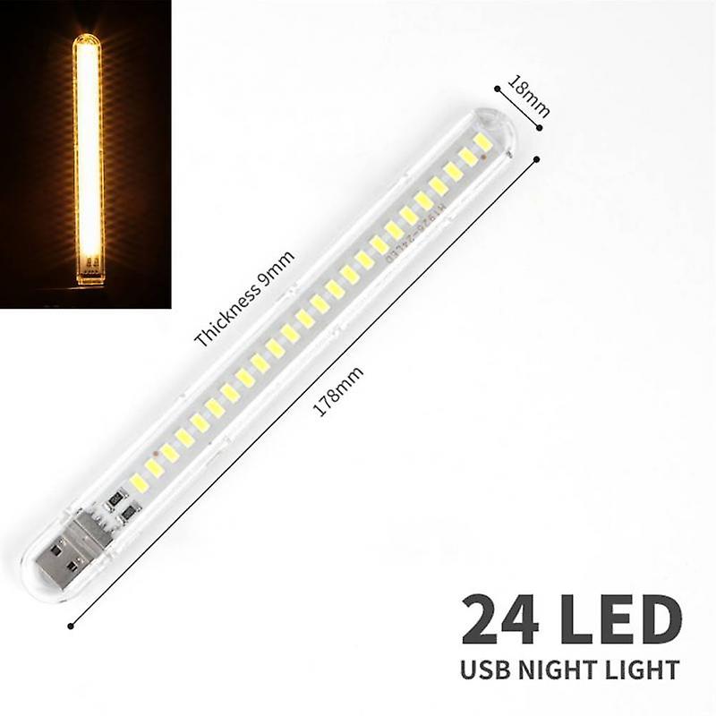 Mini Portable Led Usb Light 2-24leds Book Light Reading Night Light Warm White 5v Power 3000k-7000k