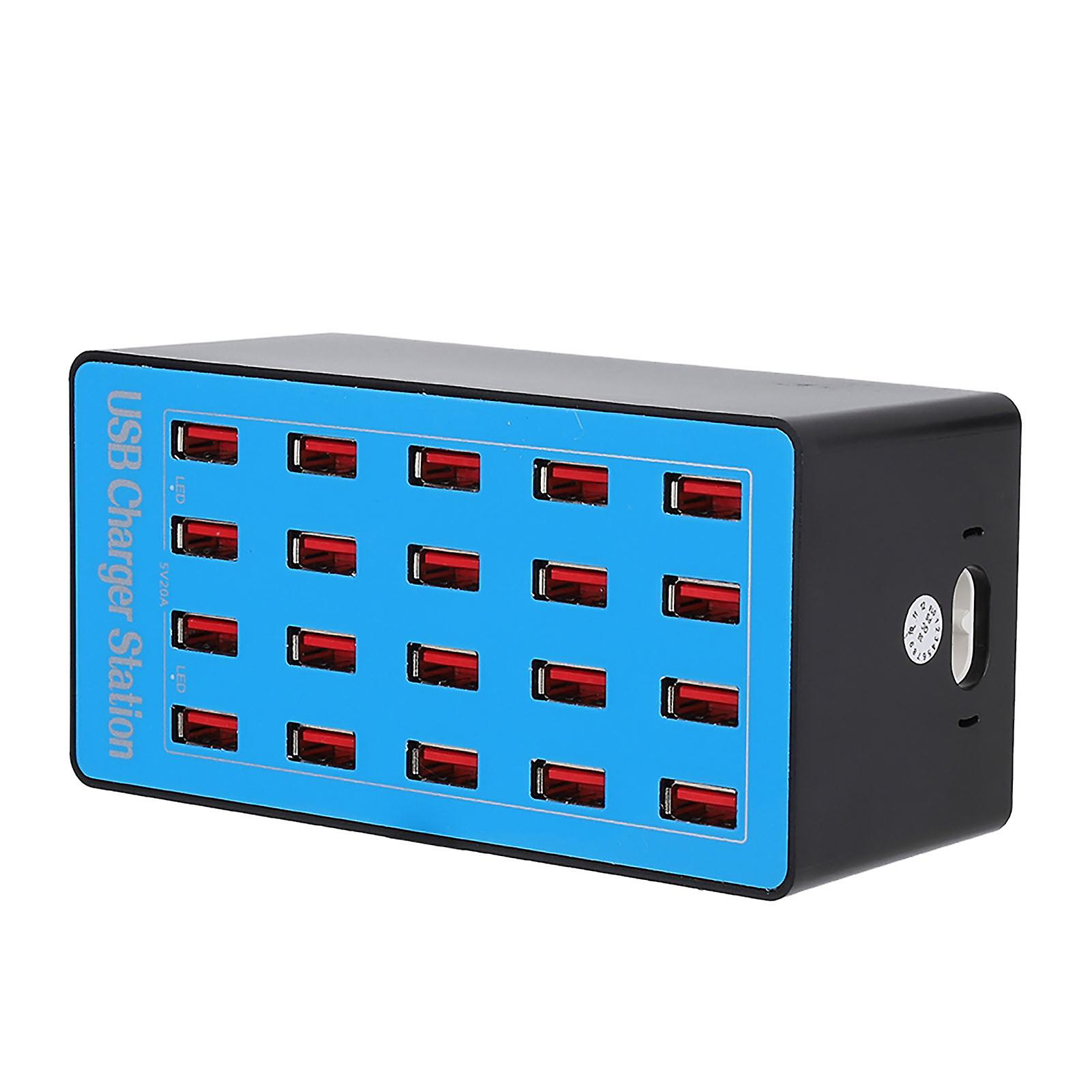 Multi Level Protections 20 Port Usb Hub 20a 5v Large Output Usb Charging Station   Eu Plug