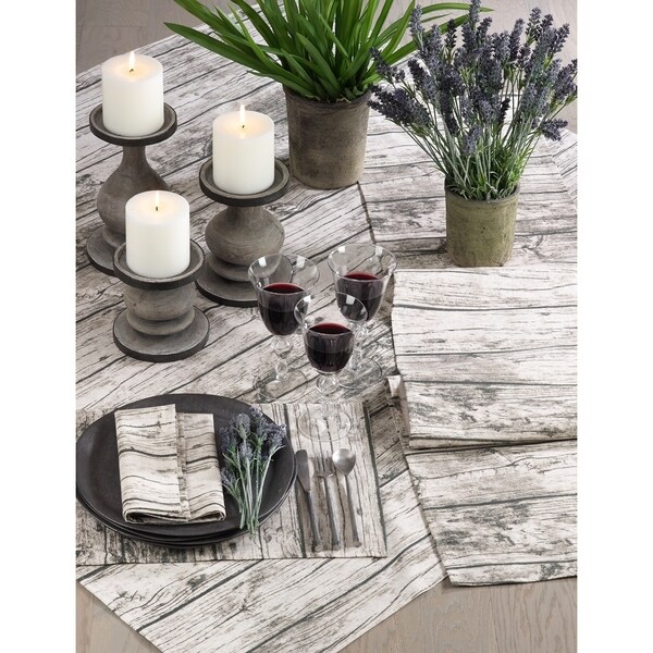 Wood Grain Design Cotton Table Runner