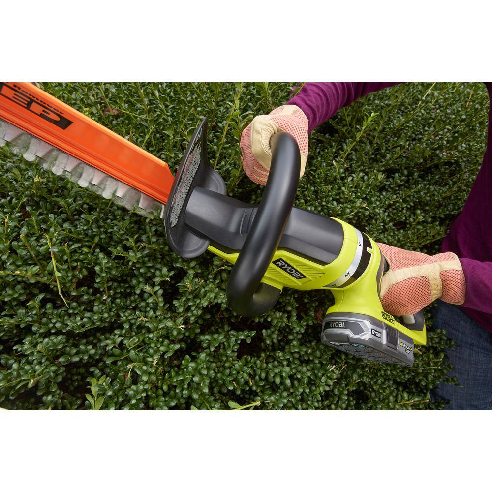 RYOBI P2080-HDG ONE+ 18V 13 in. Cordless Battery String Trimmer/Edger and 22 in. Hedge Trimmer with 4.0 Ah Battery and Charger