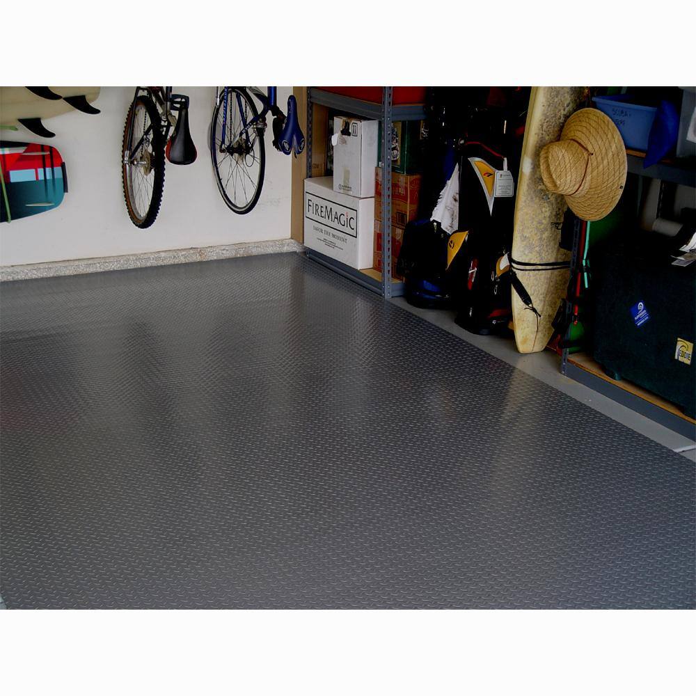 Diamond Deck 5 ft. x 9 ft. Charcoal Textured PVC Golf Cart Mat 86059