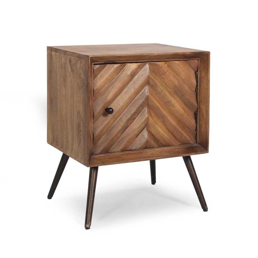 Harrington Mid Century Modern Handcrafted Mango Wood Cabinet by Christopher Knight Home