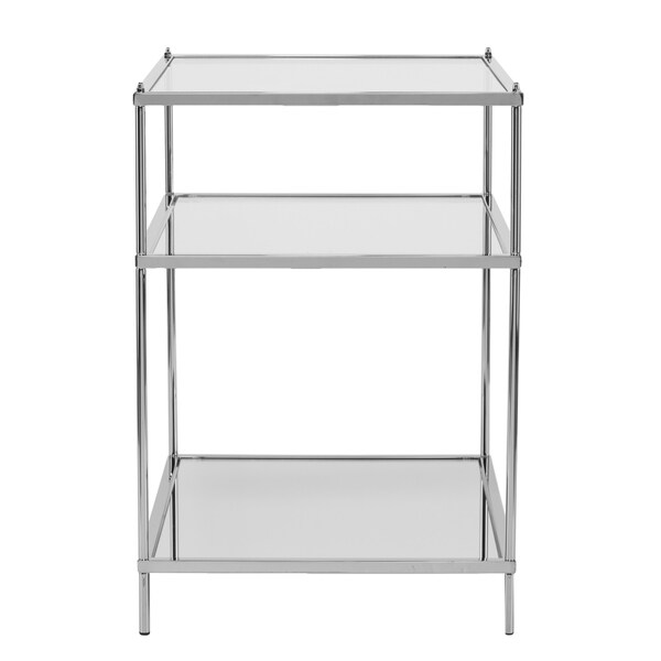 SEI Furniture Grant Glam Mirrored Side Table Chrome