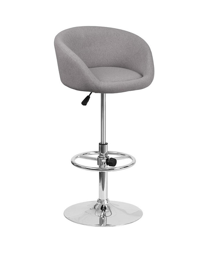 MERRICK LANE Valencia Bucket Seat Bar And Dining Stool Modern Stool With 360 Swivel Adjustable Height And Metal Footrest