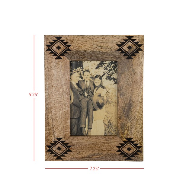 4x6 Inch Southwest Pattern Picture Frame Wood Mdf amp Glass By Foreside Home amp Garden