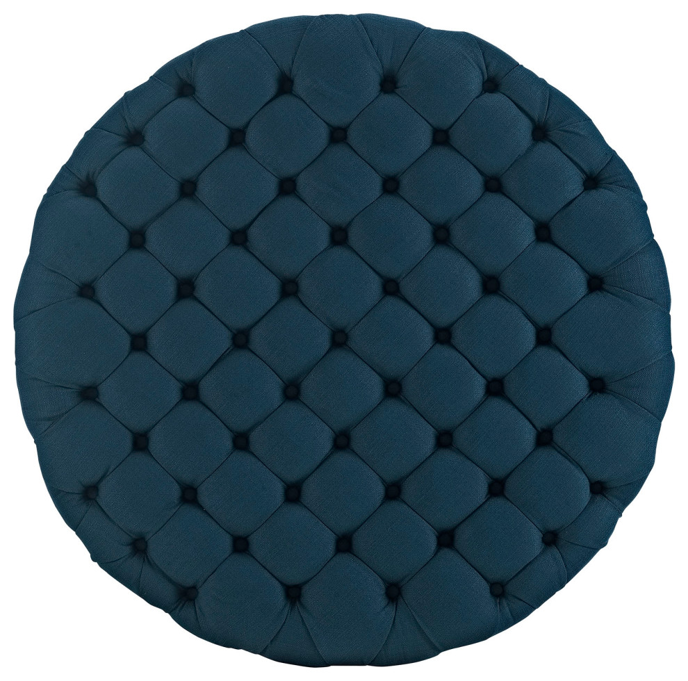 Button Tufted Ottoman  Round Circle Tufted Coffee Table Cocktail Ottoman   Transitional   Footstools And Ottomans   by mod space furniture  Houzz