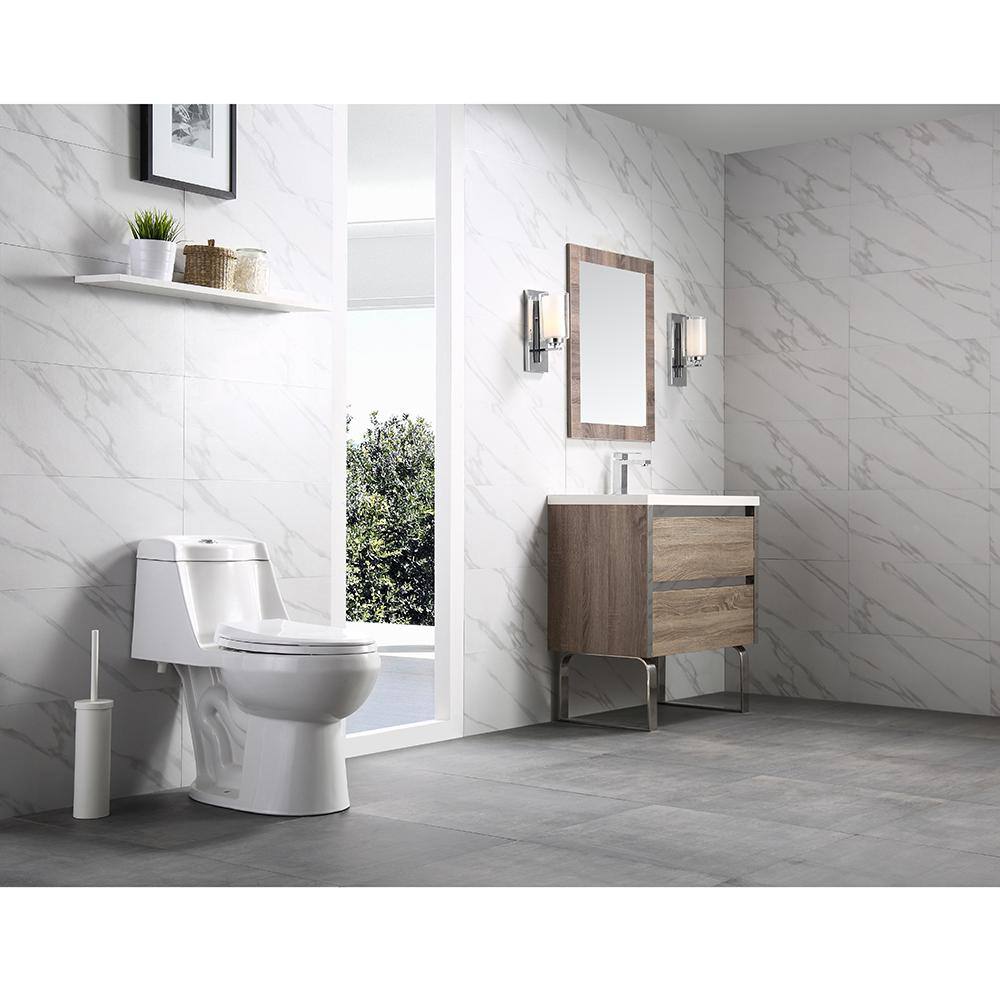 Glacier Bay Fenwick 1-Piece 1.6 GPF1.1 GPF Dual Flush Elongated Toilet in White GBTO104