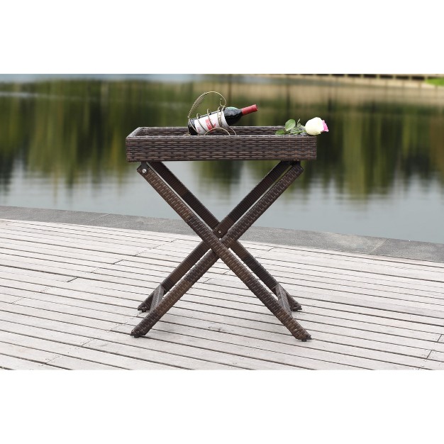 Bardia Patio Folding Tray Table Safavieh