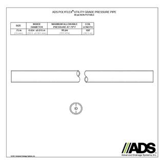 Advanced Drainage Systems 34 in. x 100 ft. IPS 80 psi UTY Poly Pipe 7580100