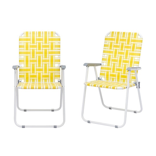 2pcs Foldable Portable Beach Chair Camping Chairs - Overstock - 36369406