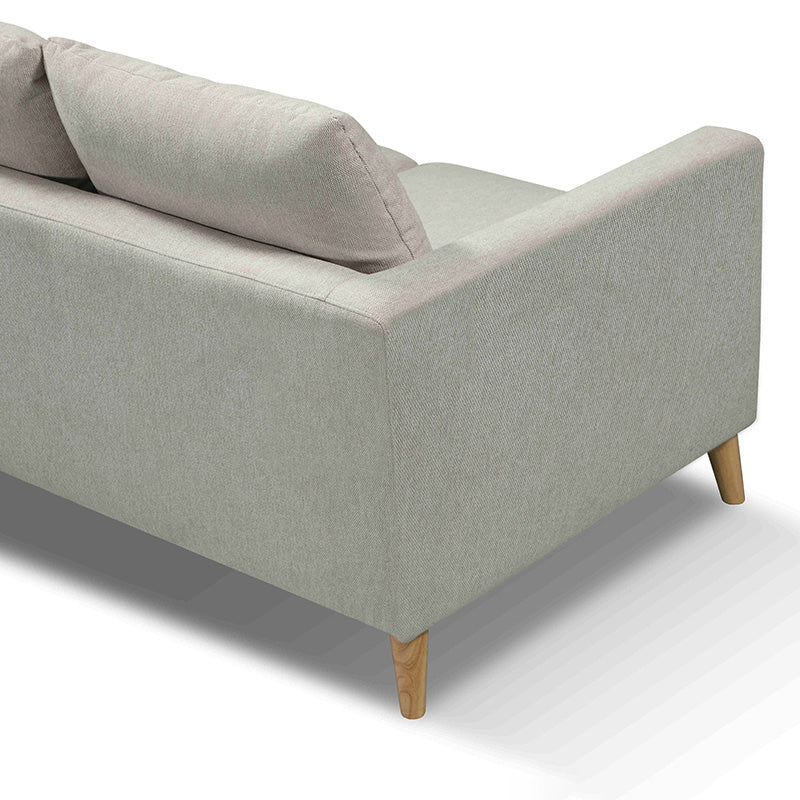 DELLAN 3 Seater Sofa - Light Cream with Natural Oak legs