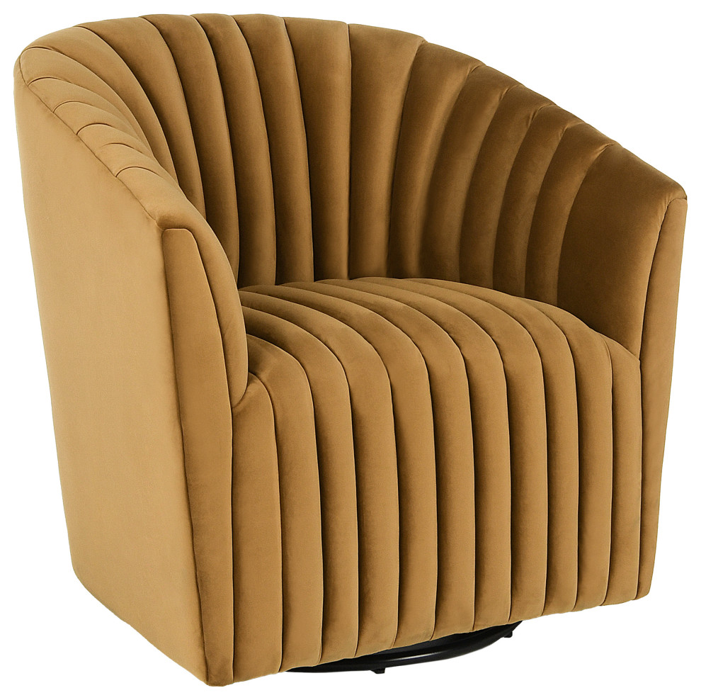 Arline Swivel Accent Chair Bronze by Kosas Home   Contemporary   Armchairs And Accent Chairs   by Kosas  Houzz