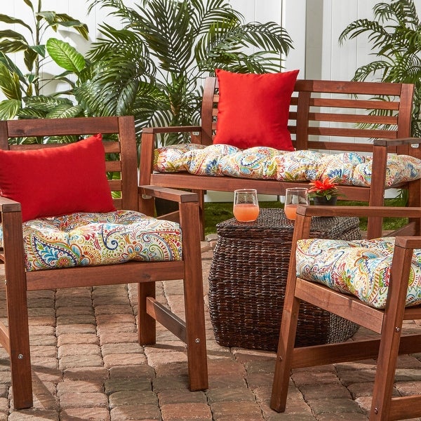 Zaragosa 20-inch Paisley Patio Chair Cushion (Set of 2) by Havenside Home - 20l x 20w