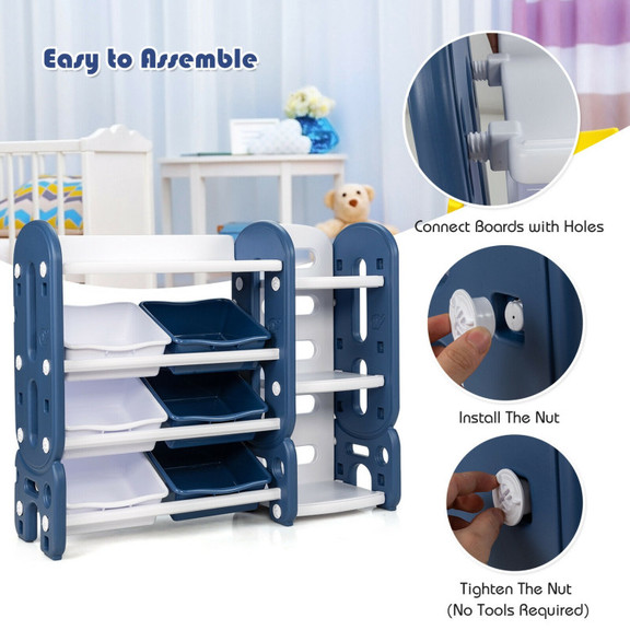 Costway 42135867 Kids Toy Storage Organizer with B...