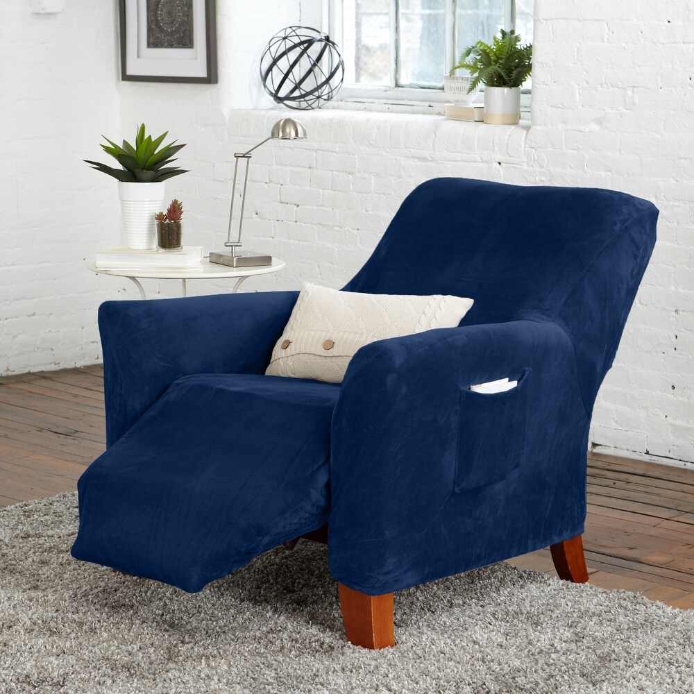 Premium Stretch Velvet Plush Recliner Slipcover.