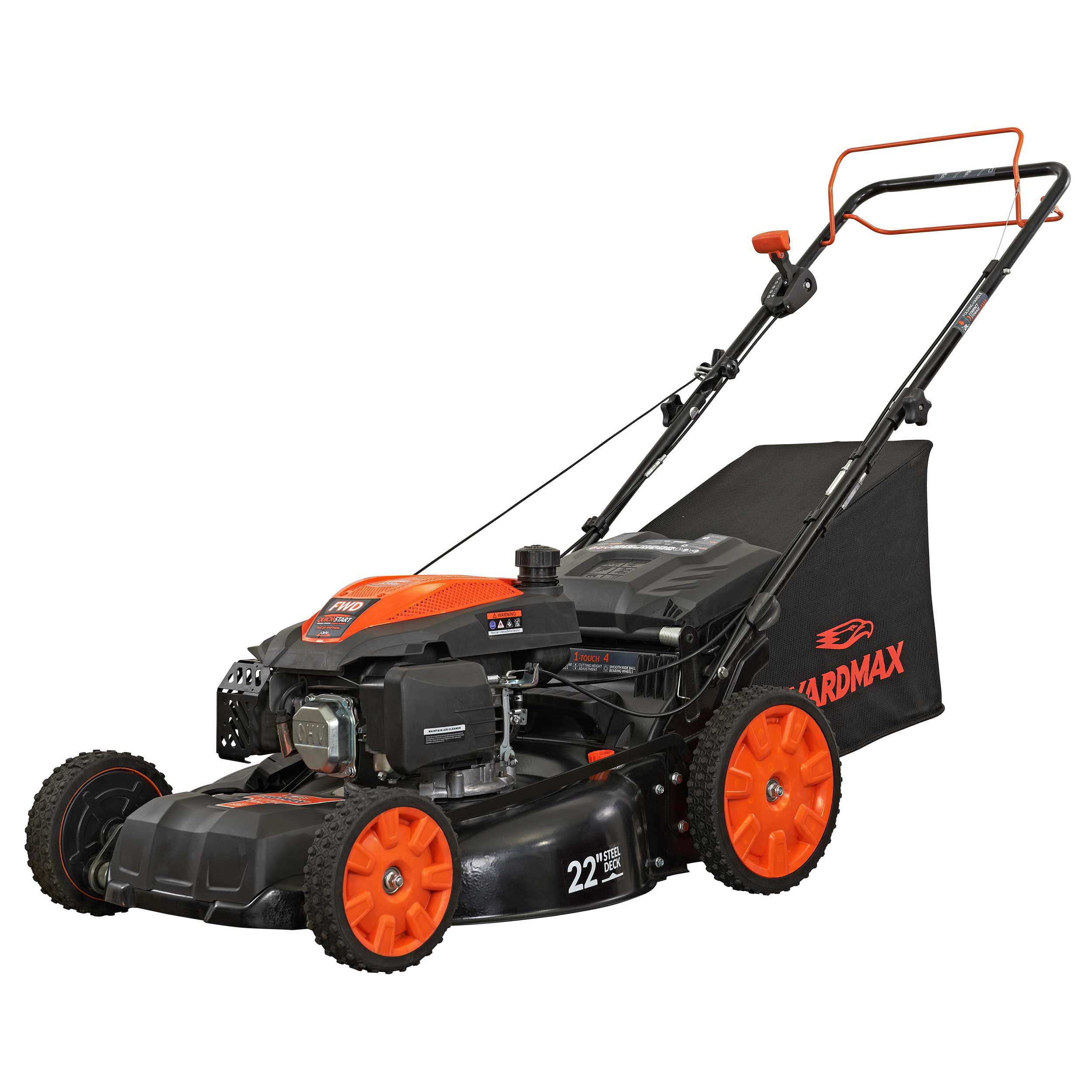 YARDMAX 22 in. 201cc SELECT PACE 6 Speed CVT High Wheel FWD 3-in-1 Gas Walk Behind Self Propelled Lawn Mower