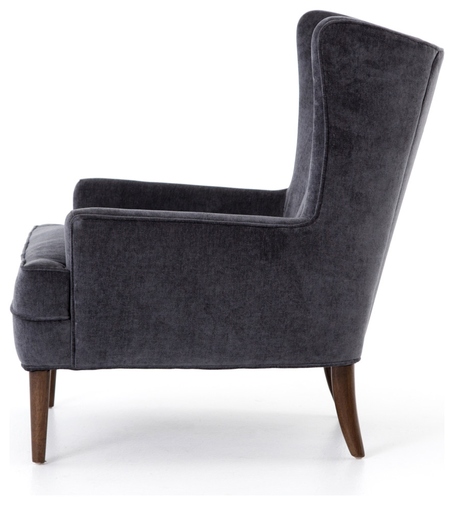 Clermont Chair Charcoal Worn Velvet   Midcentury   Armchairs And Accent Chairs   by Four Hands  Houzz