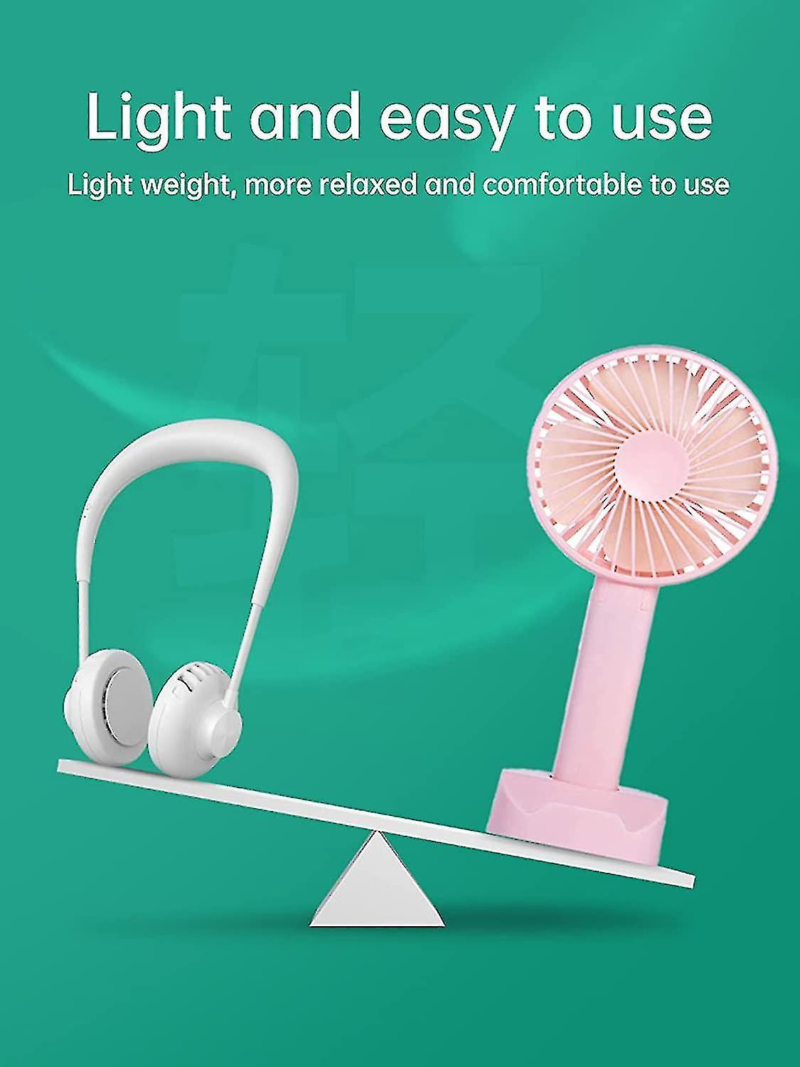 Portable Neck Fan，mini Usb Fan，rechargeable Personal Neckband Fan，3 Speed Usb Fan With 360 Adjustabl