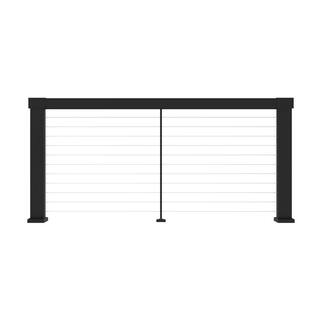 Barrette Outdoor Living Elevation Aluminum 2.29 in. x 3.31 in. x 5.73 ft. Matte Black Beam Kit for Cable Railing System 73053487