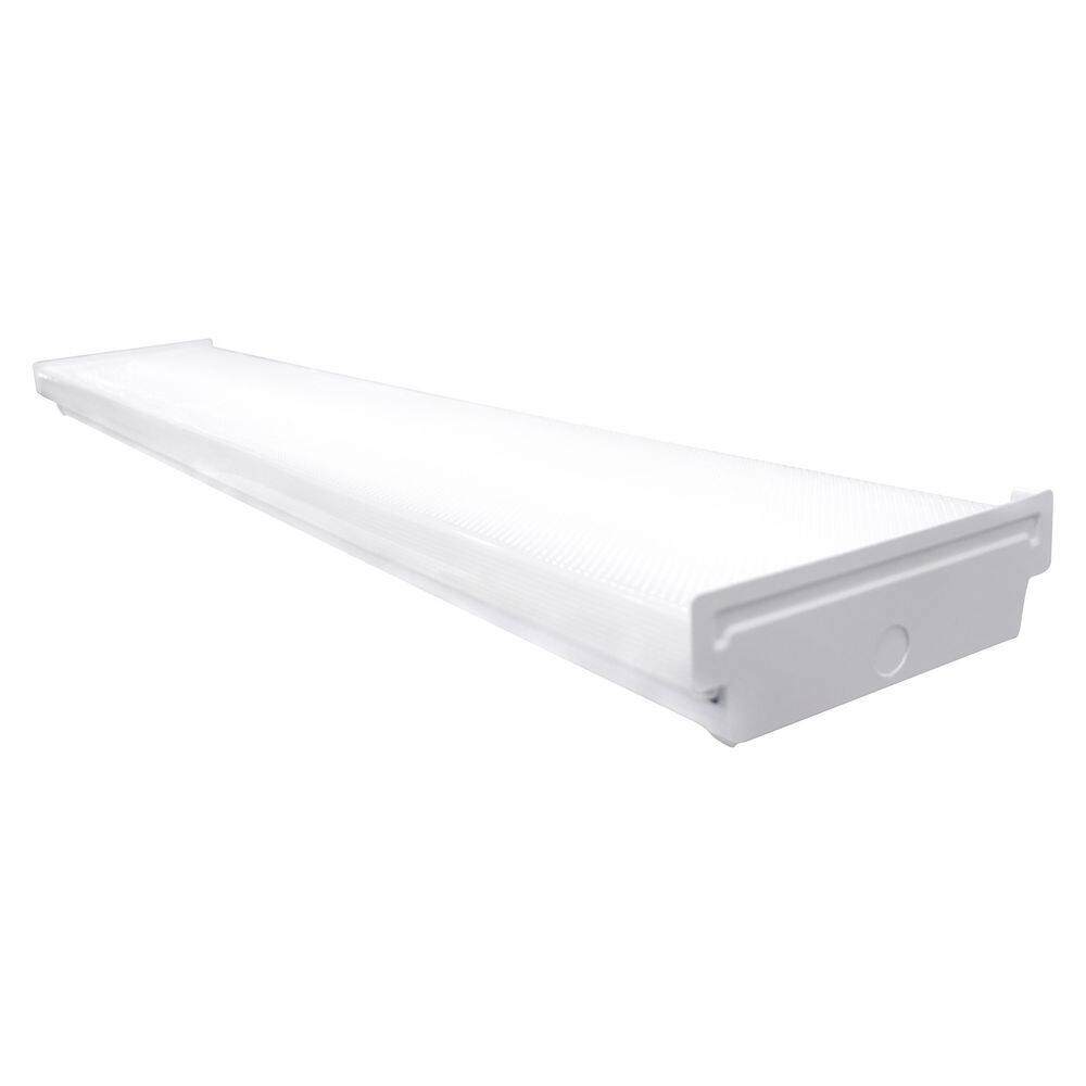 Commercial Electric 4 ft. 5600 Lumens Square Lens Integrated LED White Wrap Light 4000K (2-Light) WR484056LSL