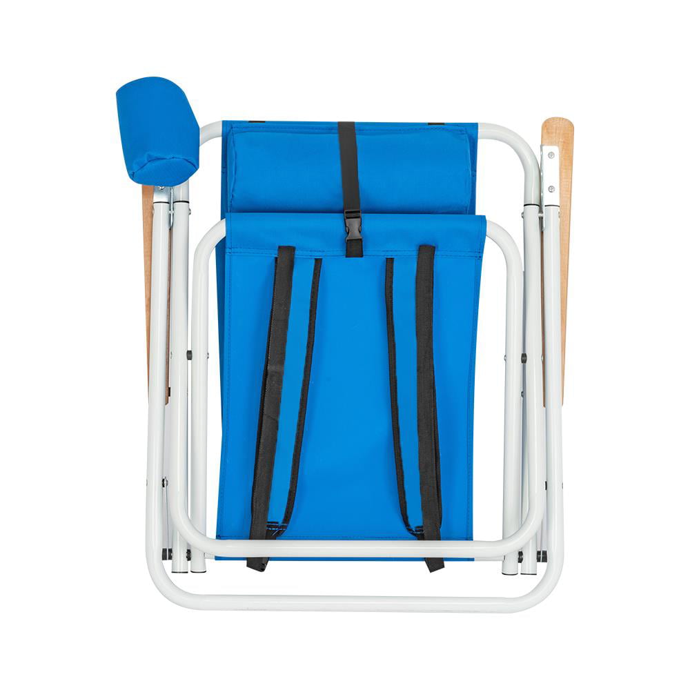 Winado Beach Chair Folding Portable Chair Blue Solid Construction Camping