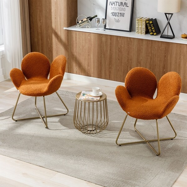 Modern Velvet Accent Chair with Metal Legs (Set of 2)