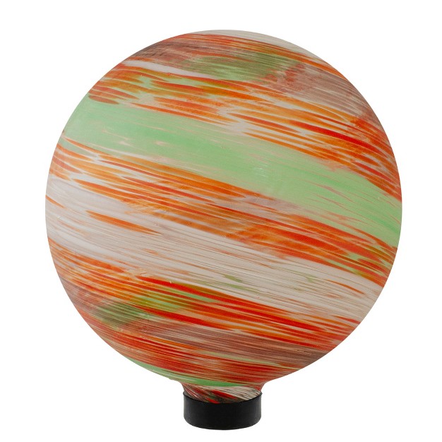 Orange Swirl Designed Outdoor Garden Gazing Ball