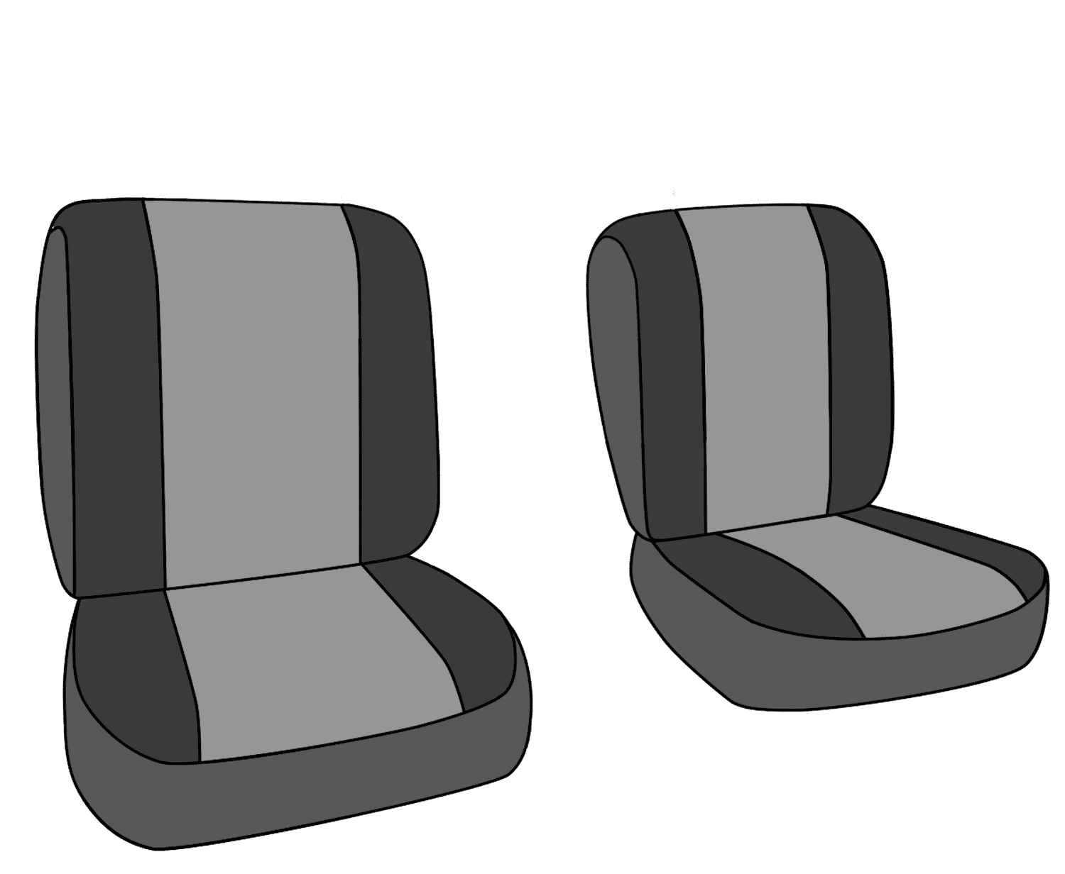 CalTrend Front Buckets Neo Seat Covers for 1988-1994 Chevy/GMC C/K 1500-3500 - CV155-01NA Black Insert and Trim