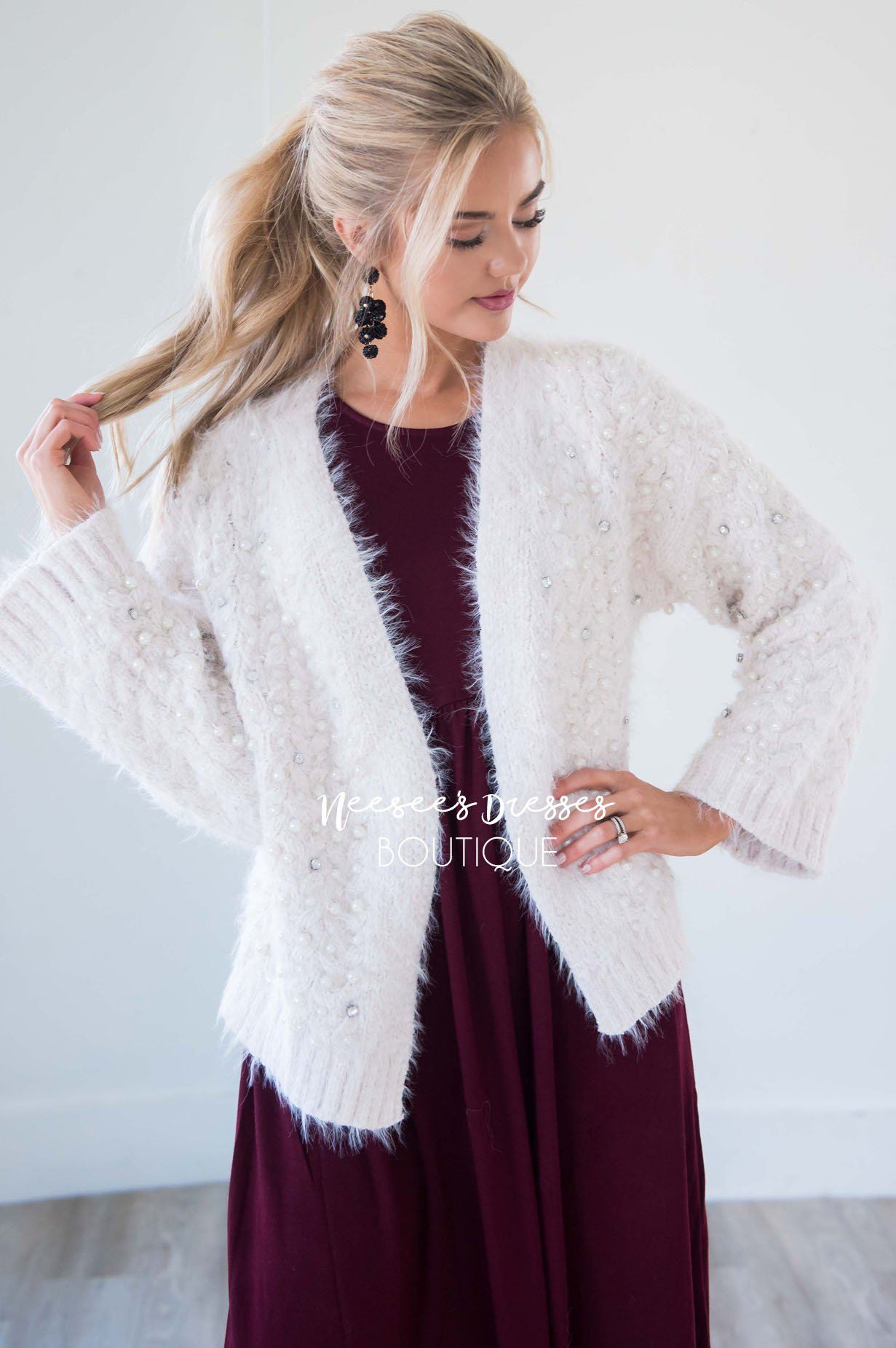 The Sirita Rhinestone & Pearl Cardigan