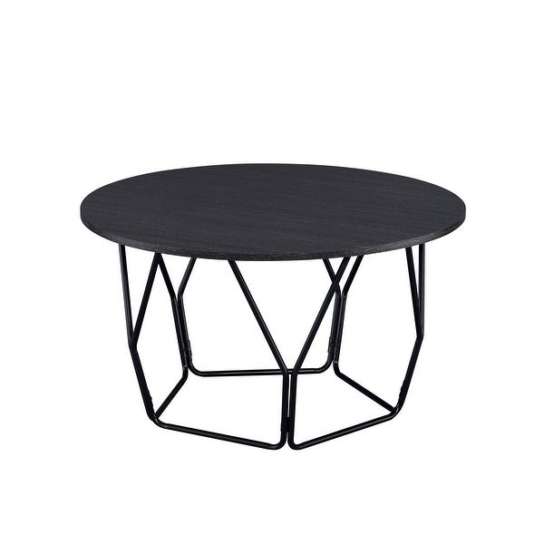 Coffee Table End Table Living Room Table in Espresso and Black