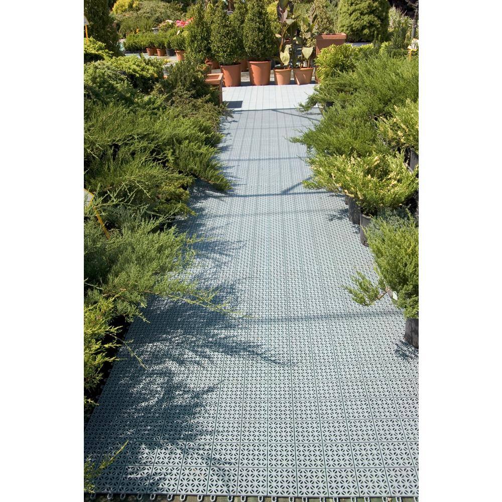 RSI Brown Regenerated 22 in. x 22 in. Polypropylene Interlocking Floor Mat System (Set of 4 Tiles) RSI-IFS-BN-4