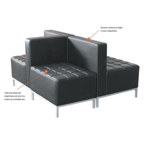 Alera QUB Series Ottoman， 26.38w x 21.5d x 17.5h， Black (QB8216)