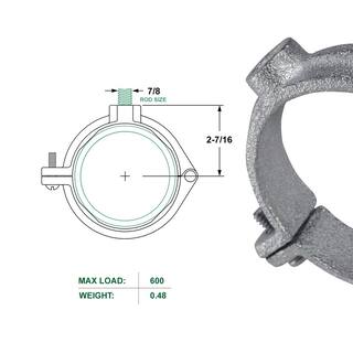 The Plumber's Choice 3 in. Hinged Split Ring Pipe Hanger in Galvanized Malleable Iron 03HSHG-N